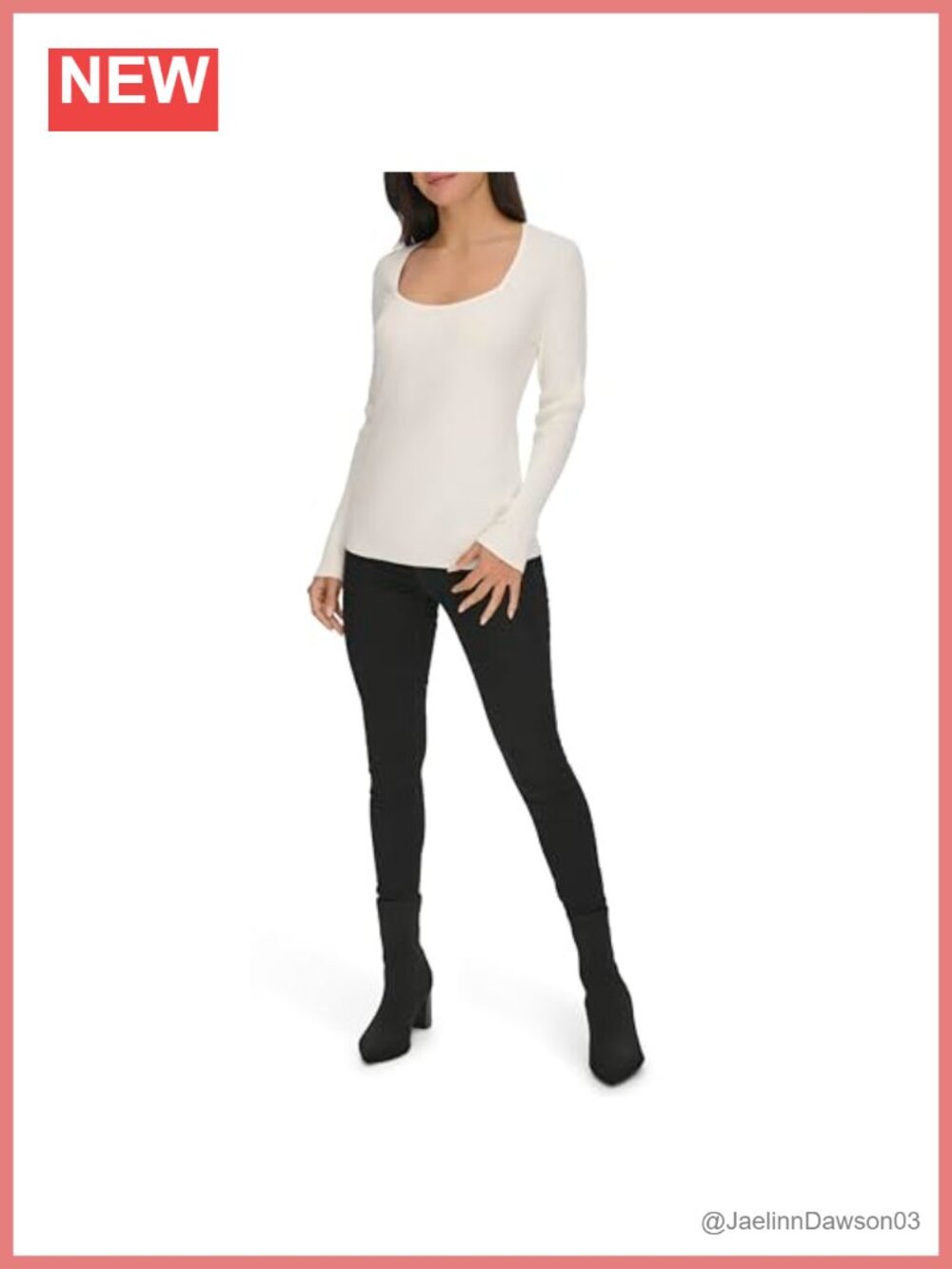 Calvin Klein Square Neck Long Sleeve Pullover Sweater Women's